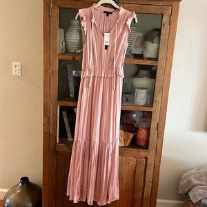 NWT Banana Republic pink maxi silk-like dress, size 6